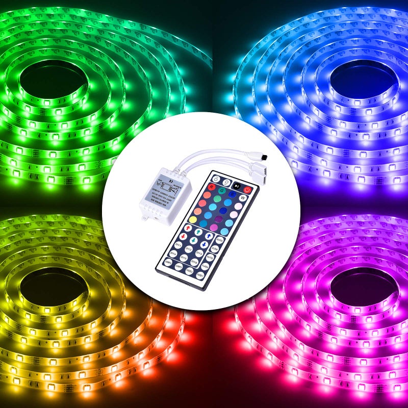 DAYBETTER Led Lights 2 Ports 44 Key Remote Control, Dimmer for Strip, 4 Pin Output Remote Controller for Led Strips 12 24V DC Tape Light (Without Power Adapter) - Image 3